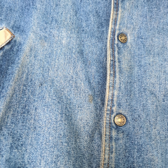 Vintage Denim Varsity Jacket Embroidered Canada Flag American Flag Size XL - Picture 5 of 12